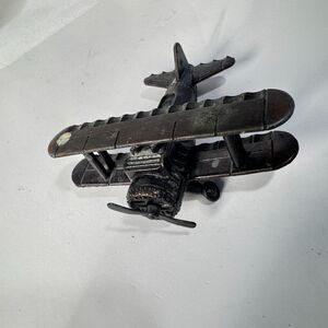 Vintage Airplane Die-Cast Bi Plane Metal‎ Miniature Pencil Sharpener